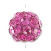 Ronde plasticine strass Coréen 8 mm Rose x1|raw }}