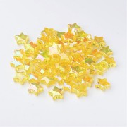 Perles étoiles irisées - 11 mm Jaune AB x50