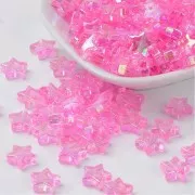 Perles étoiles irisées - 11 mm Rose AB x50