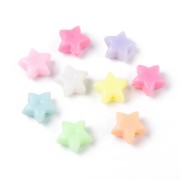 Perles étoiles - 11 mm - Multicolore Pastel x50|raw }}