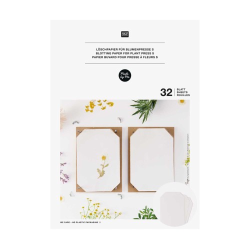 Set de recharge de 32 papiers buvard pour presse à fleurs 20x13 cm - Blanc