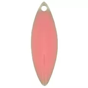 Sequins navette en métal et résine époxy 16x5 mm - Rose clair x6