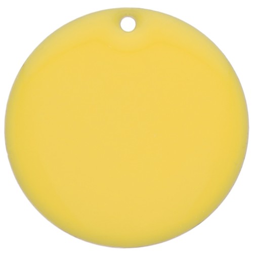Sequin rond en métal et résine époxy 25 mm - Jaune x1