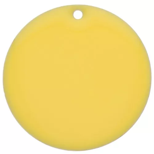 Sequin rond en métal et résine époxy 25 mm - Jaune x1