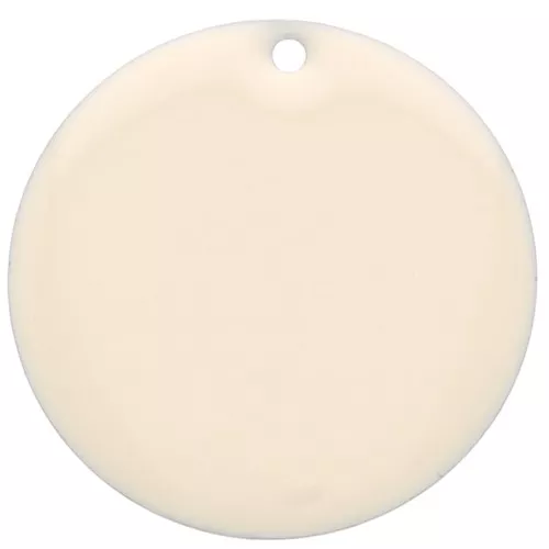 Sequin rond en métal et résine époxy 25 mm - Crème x1