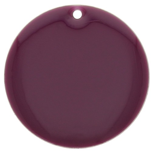 Sequin rond en métal et résine époxy 25 mm - Violet x1