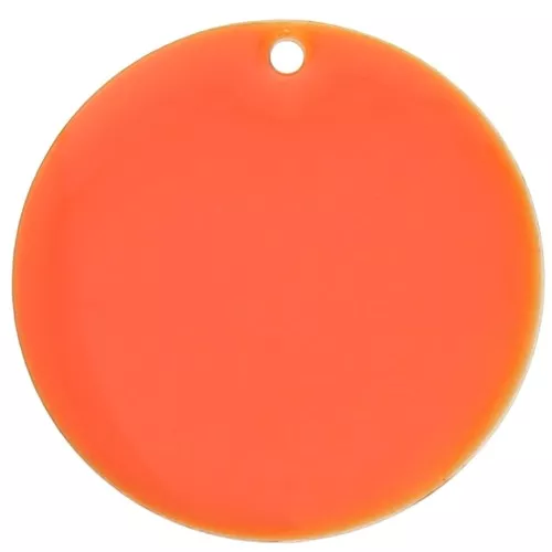 Sequin rond en métal et résine époxy 25 mm - Orange x1