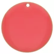 Sequin rond en métal et résine époxy 25 mm - Rose corail x1