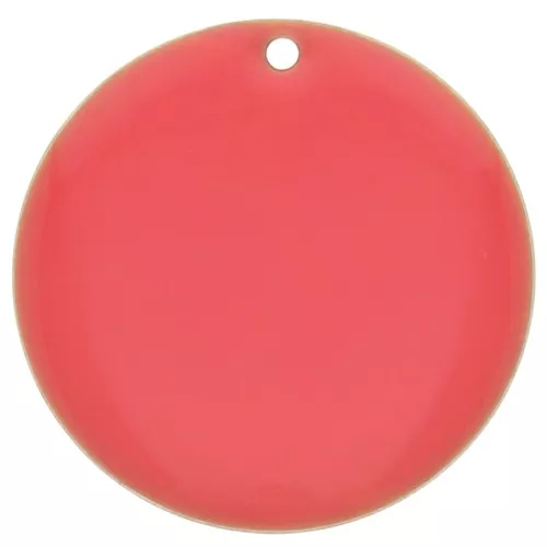 Sequin rond en métal et résine époxy 25 mm - Rose corail x1