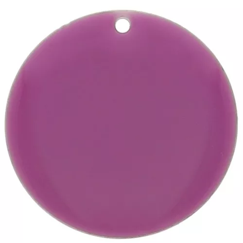 Sequin rond en métal et résine époxy 25 mm - Prune x1