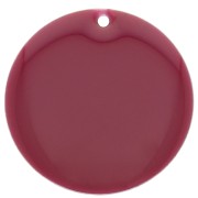 Sequin rond en métal et résine époxy 25 mm - Lie de vin x1