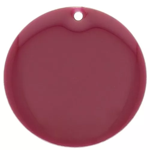 Sequin rond en métal et résine époxy 25 mm - Lie de vin x1