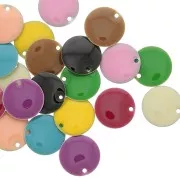 Assortiment de sequins résine époxy rond 12 mm - Multicolore x20