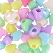 Assortiment de perles coeurs gros trous - 7x9.5 mm Multicolore Pastel x50|raw }}