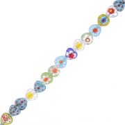 Perles coeurs en verre Millefiori 8 mm Multicolore x20|raw }}