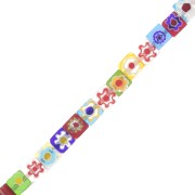 Perles cubes en verre Millefiori 6 mm Multicolore x30|raw }}