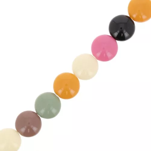 Assortiment de perles plates rondes en acrylique opaque 17x9.5 mm  Multicolore x10