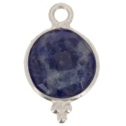Breloque ronde facettée avec petites boules 15x9 mm - Argent 925 - Sodalite x1