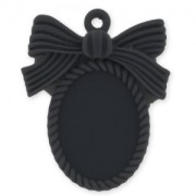 Médaillon noeud pour cabochon 25x18 mm Noir x1