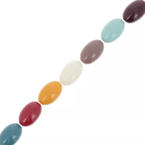 Assortiment de perles olive en acrylique opaque 17.5x11 mm Multicolore x10