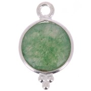 Breloque ronde facettée avec petites boules 15x9 mm - Argent 925 - Aventurine x1|raw }}
