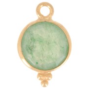 Breloque ronde facettée petites boules 15x9mm - Argent 925 Plaqué Or - Aventurine|raw }}