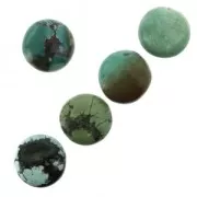 Cabochon rond 15 mm Turquoise naturelle x1
