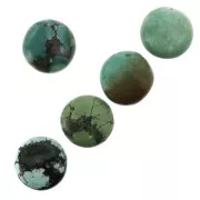 Cabochon rond 15 mm Turquoise naturelle x1