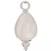 Breloque goutte facettée avec petites boules 14x7 mm - Argent 925 - Pierre de lune