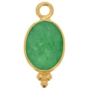 Breloque facettée avec petites boules 14.5x7mm - Arg 925 Plaqué Or - Aventurine