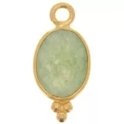 Breloque facettée avec petites boules 14x7mm - Argent 925 Plaqué Or - Aventurine