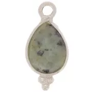 Breloque goutte facettée avec petites boules 14x7mm Arg 925 - Turquoise Africaine