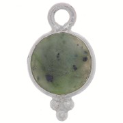 Breloque ronde facettée avec petites boules 7mm - Arg 925 - Turquoise Africaine|raw }}