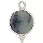 Breloque ronde facettée avec petites boules 9mm - Arg 925 - Turquoise Africaine