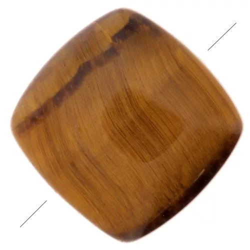 Perle plate carrée 8 mm en pierre gemme - Oeil de tigre x1