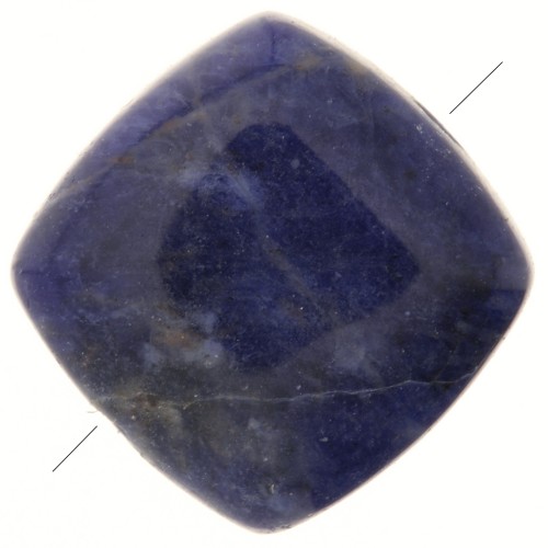 Perle plate carrée 8 mm en pierre gemme - Sodalite x1