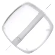 Perle plate carrée 8 mm en pierre gemme - Cristal de roche x1