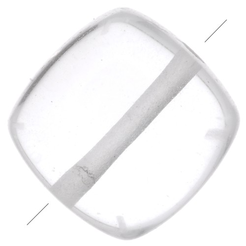 Perle plate carrée 8 mm en pierre gemme - Cristal de roche x1