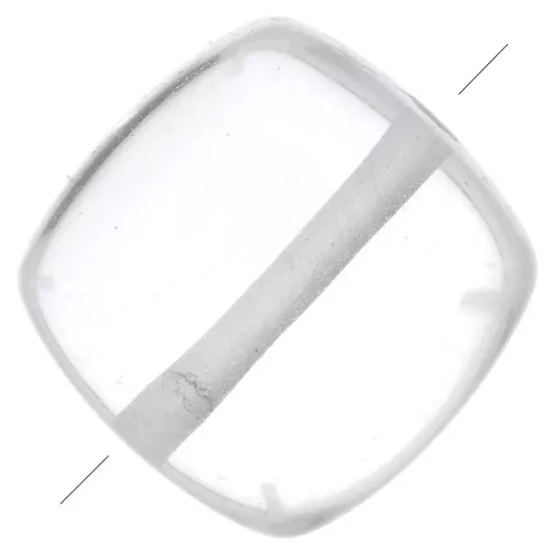 Perle plate carrée 8 mm en pierre gemme - Cristal de roche x1