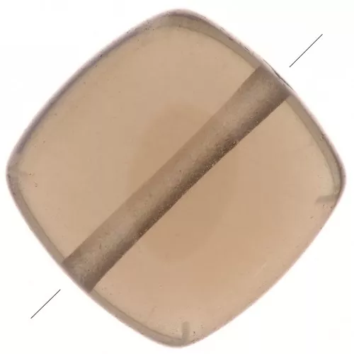 Perle plate carrée 8 mm en pierre gemme - Quartz fumé x1