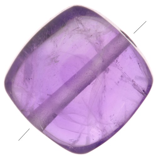 Perle plate carrée 8 mm en pierre gemme - Amethyste x1