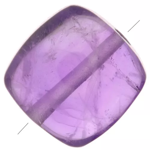 Perle plate carrée 8 mm en pierre gemme - Amethyste x1