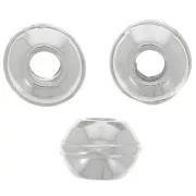 Perles gros trous 9 mm Rhodié x5