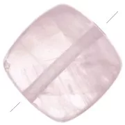 Perle plate carrée 8 mm en pierre gemme - Quartz rose x1