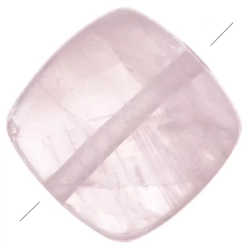 Perle plate carrée 8 mm en pierre gemme - Quartz rose x1