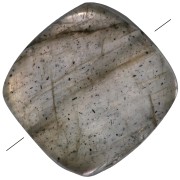Perle plate carrée 8 mm en pierre gemme - Labradorite x1