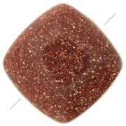 Perle plate carrée 8 mm en Gold Stone - Imitation Pierre de soleil x1