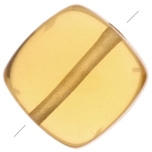 Perle plate carrée 8 mm en imitation pierre gemme - Hydro Citrine x1
