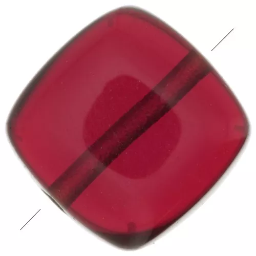 Perle plate carrée 8 mm en imitation pierre gemme - Hydro Grenat x1