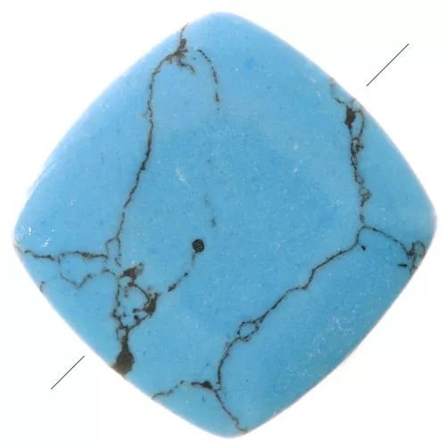 Perle plate carrée 8 mm en pierre gemme teintée - imitation Turquoise x1